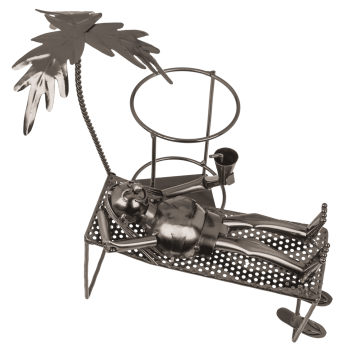 Bottle Holder Relaxing on the Beach, customizable with engraving