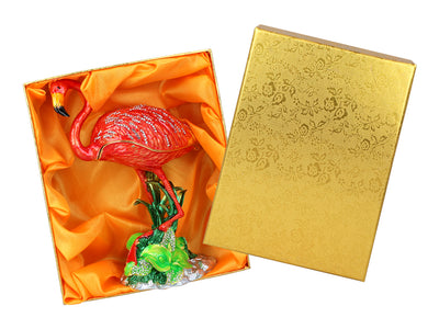 Flamingo Metal Box, Customizable with Engraving, Decorative, Ideal as a Gift, 22 cm Tall