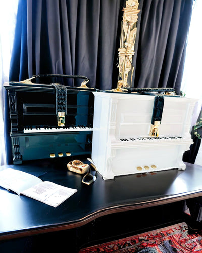 Ladies' Handbag “Elegant Piano” in Black and White Colors