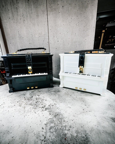 Ladies' Handbag “Elegant Piano” in Black and White Colors