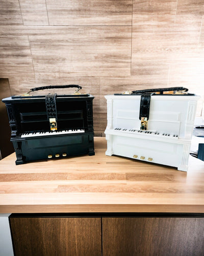 Ladies' Handbag “Elegant Piano” in Black and White Colors