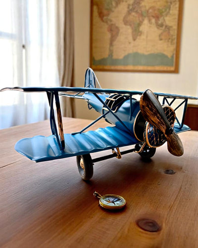 Metal model of the Blue Baron airplane – retro, as a gift, with engraving option