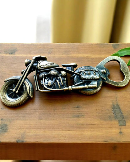 Motorcycle-shaped bottle opener - personalized engraving for a gift