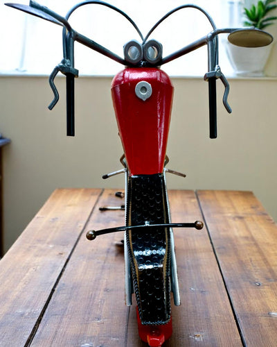 Metal Wine Rack 40 cm long, in the shape of a motorcycle with engraving option for a gift