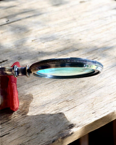 Brass Magnifying Glass Navigator 1941 with Leather Case – Handcrafted, Premium, personalization option for a gift