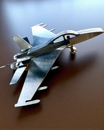 Metal Model of the Fighter "SkyRaptor" – stainless steel, personalized engraving for a gift