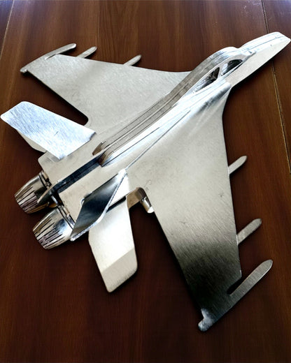 Metal Model of the Fighter "SkyRaptor" – stainless steel, personalized engraving for a gift