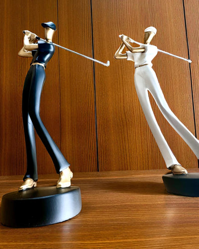 Golfer Figurine "Swing Elegance", 24 cm in height, decorative with engraving option for a gift