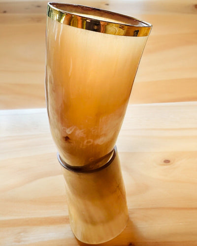 Horn Mug "Viking Valor" - Hand Engraved, Premium Quality - 4 Variants Available