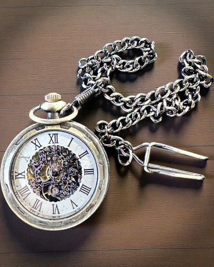 Retro Pocket Watch – Mechanical, Chopped Gold Color, Waterproof, personalization with engraving