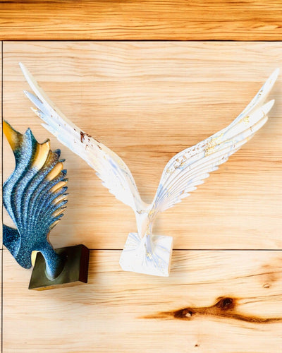 Elegant Angel Wings Figurine 33 cm in height – "Winged Guardians", customizable with engraving for a gift, personalization, 3 color variants