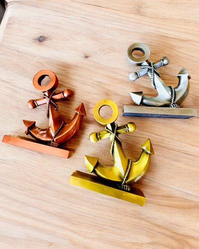 Decorative Aluminum Anchor - Elegant Decoration with Engraving Option - 3 Color Variants