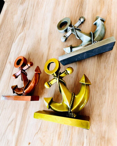Decorative Aluminum Anchor - Elegant Decoration with Engraving Option - 3 Color Variants