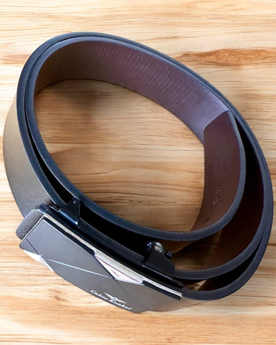 Men's Black Belt with Automatic Buckle Cabor Kunkel, personalization with engraving available for gift