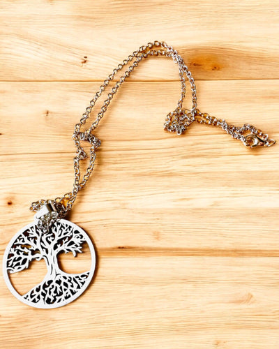 Stainless Steel "Tree of Life" Necklace - personalized engraving, 2 color variants
