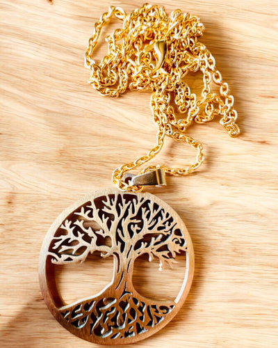 Stainless Steel "Tree of Life" Necklace - personalized engraving, 2 color variants