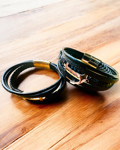 Men's Bracelet Anchor of Elegance with Engraving Option for Gift