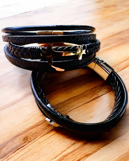 Men's Bracelet "Anchor of Elegance" with Engraving Option for Gift