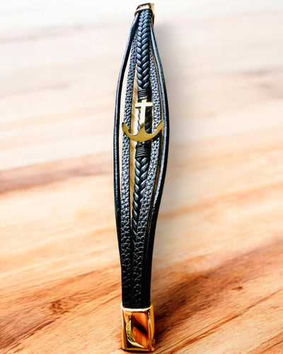 Men's Bracelet Anchor of Elegance with Engraving Option for Gift