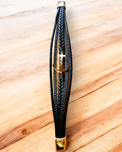 Men's Bracelet Anchor of Elegance with Engraving Option for Gift