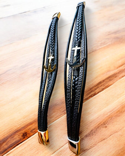 Men's Bracelet Anchor of Elegance with Engraving Option for Gift