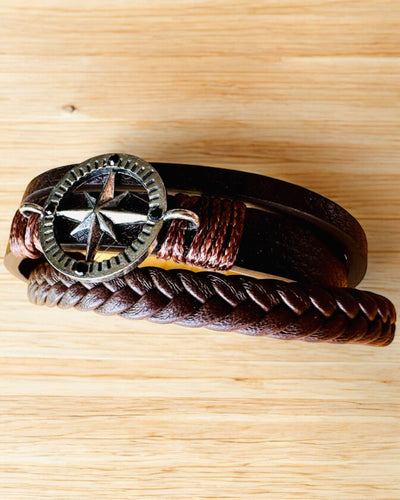 Bracelet "Compass Adventure" - customizable with engraving for a gift, 2 color variants available