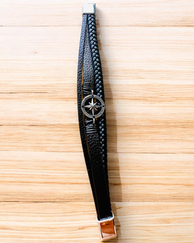 Bracelet "Compass Adventure" - customizable with engraving for a gift, 2 color variants available