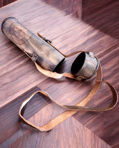 Premium "Voyager" Telescope with Engraved Lens and Genuine Leather Case, customizable engraving option for a gift