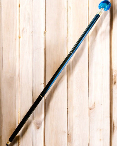 Walking Cane "Blue Diamond" - Handcrafted Wooden, Engraving Available