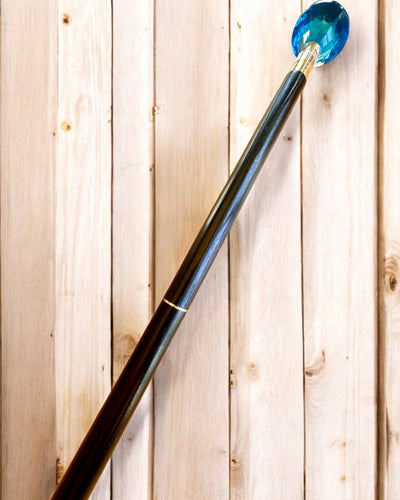 Walking Cane "Blue Diamond" - Handcrafted Wooden, Engraving Available