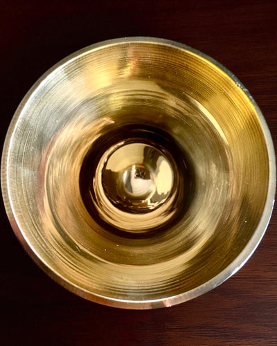 Royal Garden Goblet – hand-crafted brass goblet from India, customizable with engraving for a gift