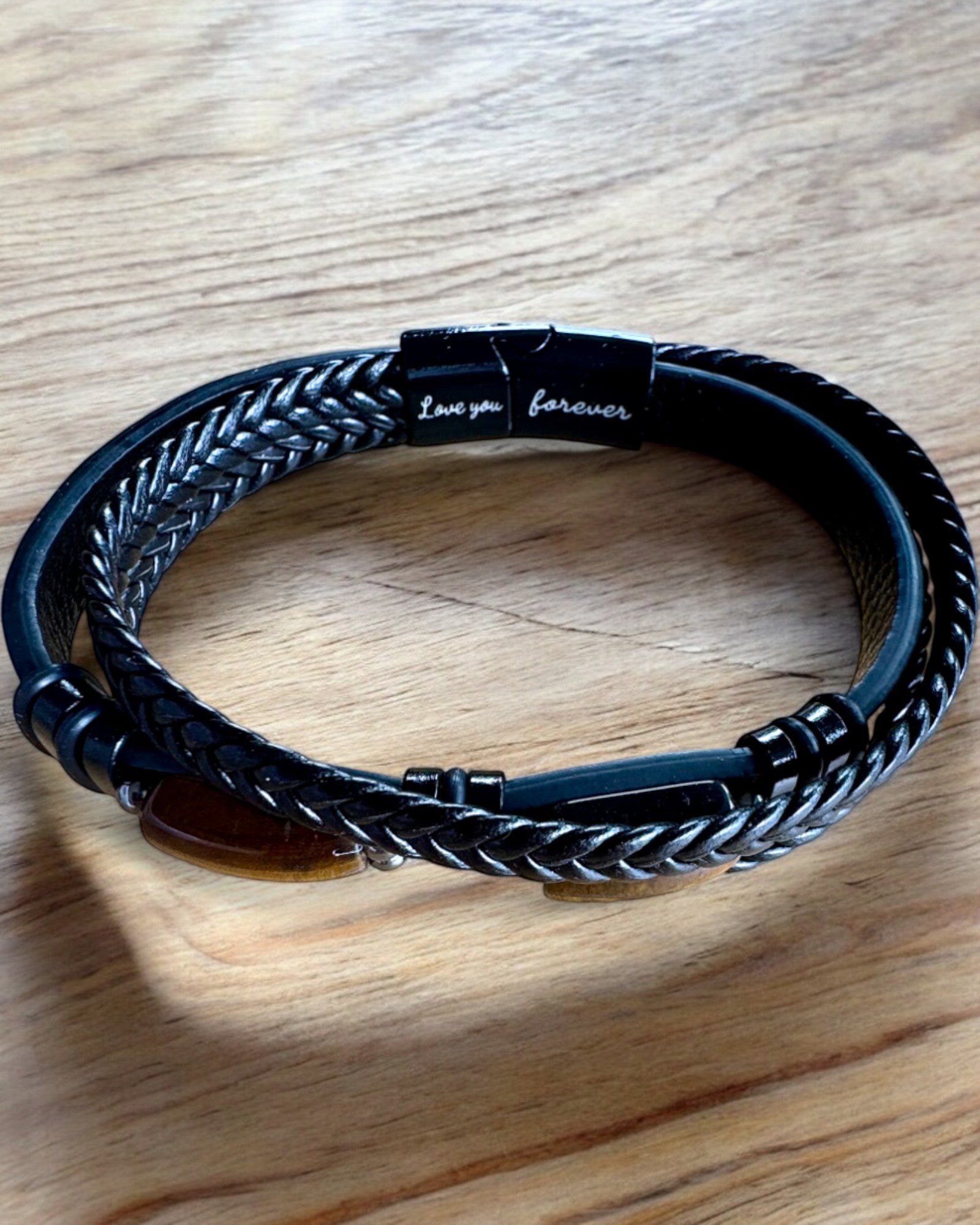 Men's Bracelet Magnetic Love – leather with the option of personalization with engraving as a gift