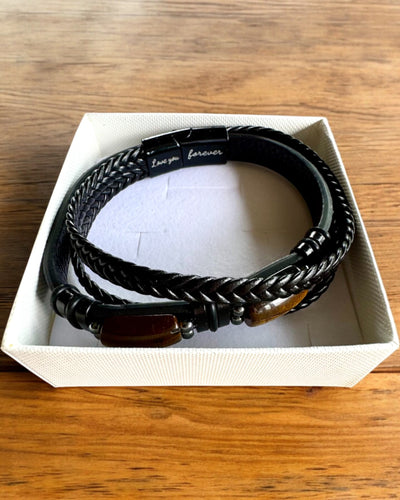 Men's Bracelet Magnetic Love – leather with the option of personalization with engraving as a gift
