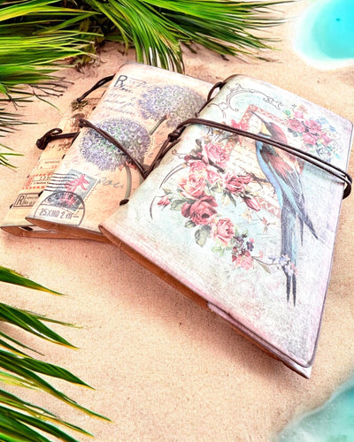 Vintage Memoire Notebook with personalized engraving - 3 designs to choose from, gift notebook