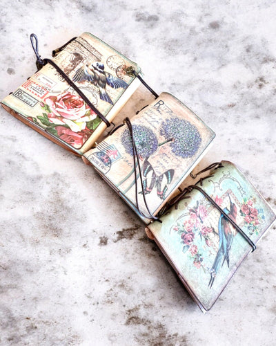 Vintage Memoire Notebook with personalized engraving - 3 designs to choose from, gift notebook