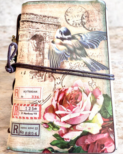Vintage Memoire Notebook with personalized engraving - 3 designs to choose from, gift notebook
