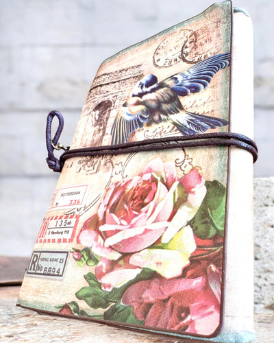 Vintage Memoire Notebook with personalized engraving - 3 designs to choose from, gift notebook