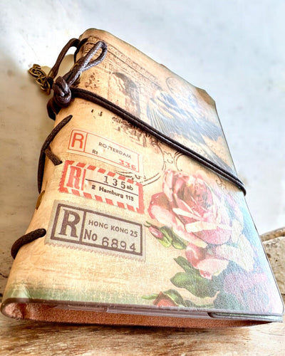 Vintage Memoire Notebook with personalized engraving - 3 designs to choose from, gift notebook