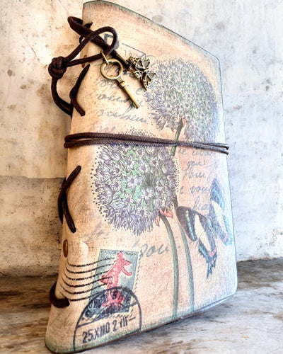 Vintage Memoire Notebook with personalized engraving - 3 designs to choose from, gift notebook