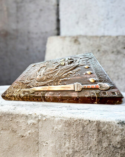 Chronicle of a Warrior Notebook with Knight Theme, notebook with customizable engraving as a gift