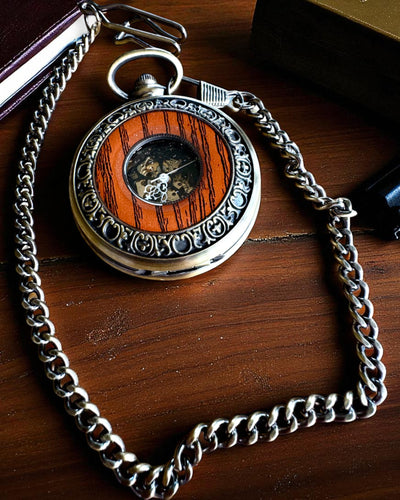 Pocket Watch "Veritas Tempus" – mechanical timepiece with engraving option for a gift, 2 variants to choose from