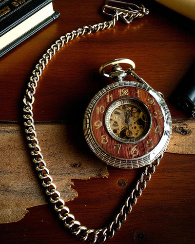 Pocket Watch "Veritas Tempus" – mechanical timepiece with engraving option for a gift, 2 variants to choose from