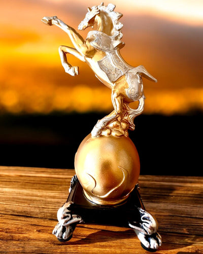 Elegant "Golden Steed" Statuette - with engraving option for a gift