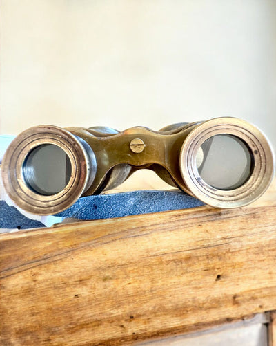 Binoculars with leather case Victorian's Eye, 11 cm Brass, Hand-decorated, personalization with engraving for a gift