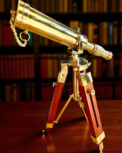 Celestial Telescope on Wooden Stand 41 cm, personalization with engraving available as a gift