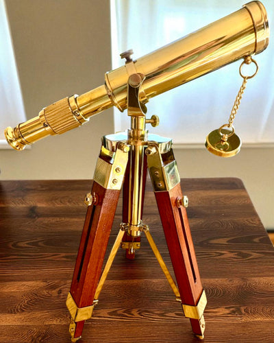 Celestial Telescope on Wooden Stand 41 cm, personalization with engraving available as a gift
