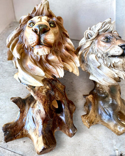 Lion Courage Resin Figurine, 28 cm tall, with engraving option for a gift