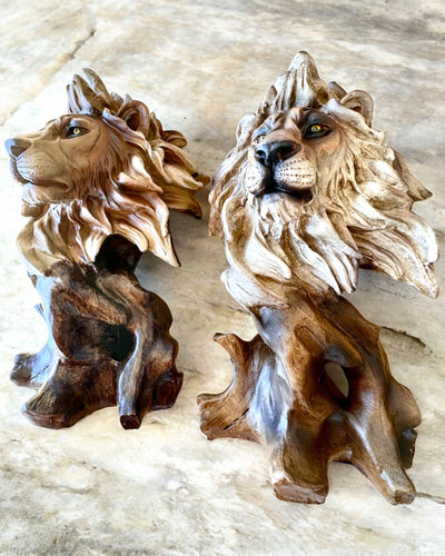 Lion Courage Resin Figurine, 28 cm tall, with engraving option for a gift