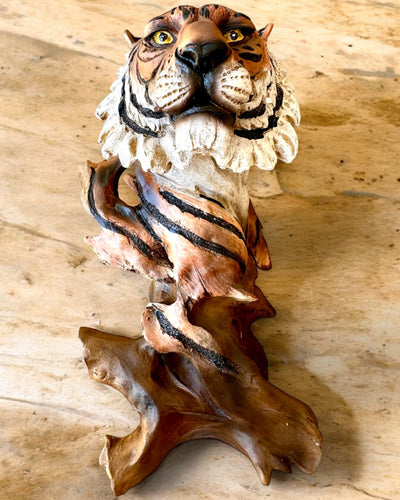 "Tiger King of the Jungle" Statuette with Engraving Option, 29 cm Tall Figurine, Gift Decoration