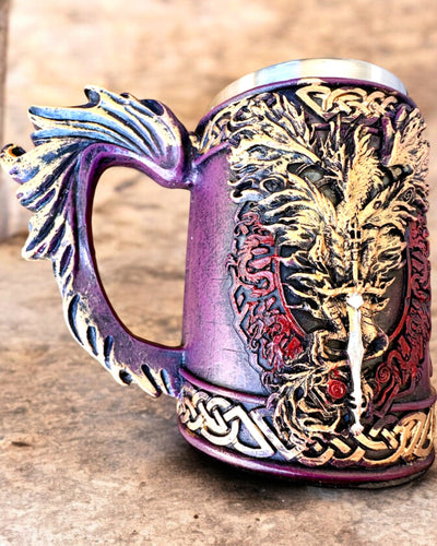 Knight's Dark Mug - 700 ml, customizable with engraving for a gift